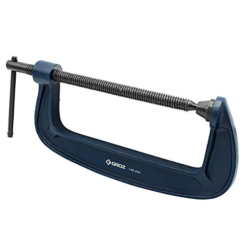 GROZ 8-Inch C-Clamp | Heavy Duty Ductile Cast Iron | 60,000 PSI | Built to Last | Black Oxide Finish | Hold and Secure Parts for Woodwork, Metalwork, Automotive Applications (35803) - Image 3