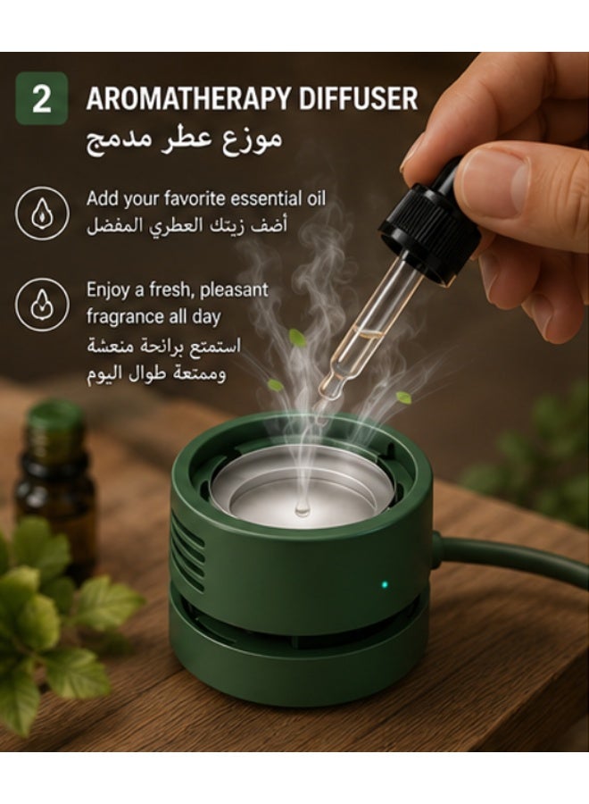 سرعات3مروحة رقبة معلقة محمولة مع موزع عطر مدمج بدون شفرات - Image 2