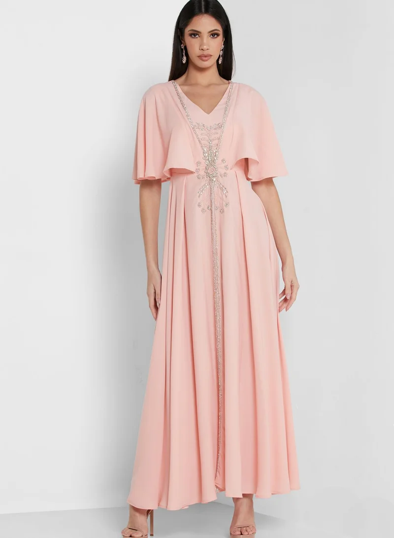 Fashion Trends by Suzy Matar Wide Sleeve Pleated Dress