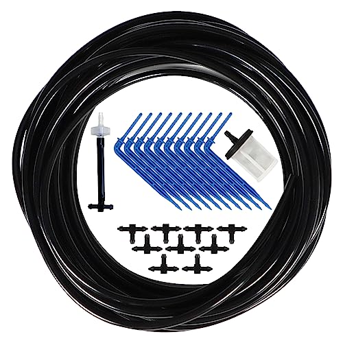 JIYANG Solar Automatic Drip Irrigation Kit System, JIYANG Solar Powered Auto Easy DIY Watering Device Supported Pots Plants, 6-12 Timing Modes With Anti-Siphoning Device (Expansion Kit/Extra Accessories Kit) - Image 1