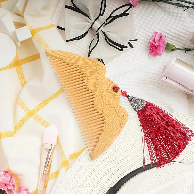 Angel Wings Wooden Comb Small Portable Wood Styling Comb for Women Hair Detangling Compact Fine Tooth and Daily Use - Image 5
