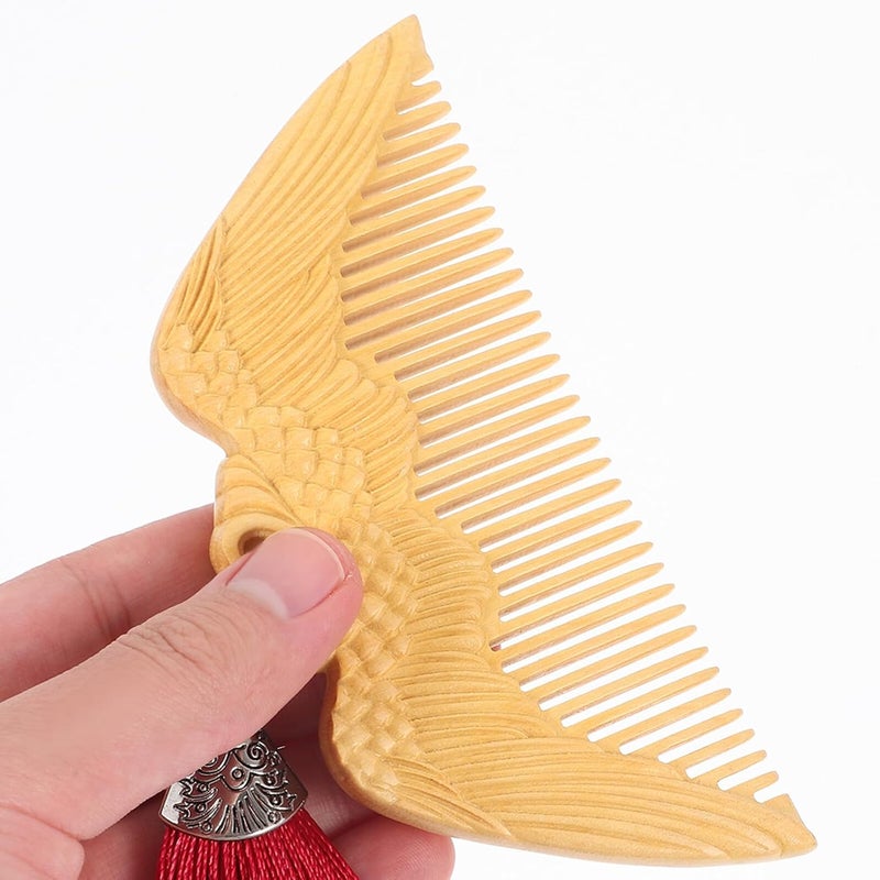 Angel Wings Wooden Comb Small Portable Wood Styling Comb for Women Hair Detangling Compact Fine Tooth and Daily Use - Image 4