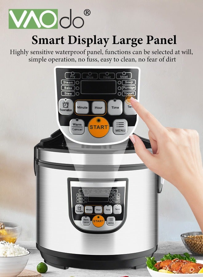 فاو دو طباخ أرز رقمي سعة 5 لتر مع جهاز بخار، وعاء طهي بطيء بقوة 900 واط مع 10 أوضاع طهي ذكية - Image 5