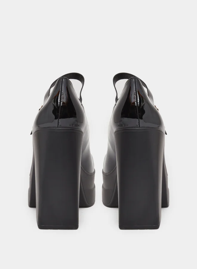 Styli Styli Double Strap Block Heel Shoes