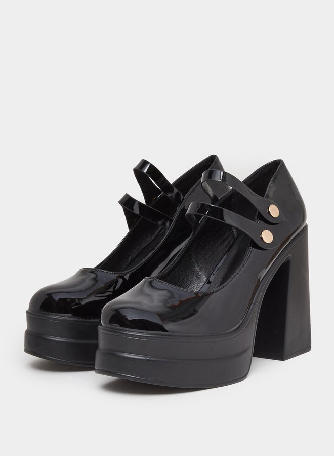 Styli Double Strap Block Heel Shoes - Image 2