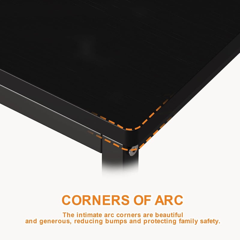 JOYSEUS Computer Desk for Home Office, Reversible Storage Shelves, Waterproof & Scratch-Resistant Large Gaming Table, Ergonomic Study Desk with Safe Rounded Corners (black) - Image 4