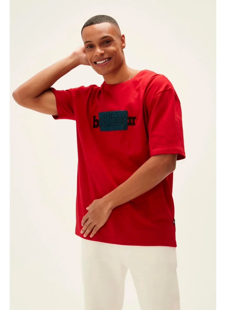 باد بير Taped T-Shirt Crimson Red Red Printed Men's T-Shirt