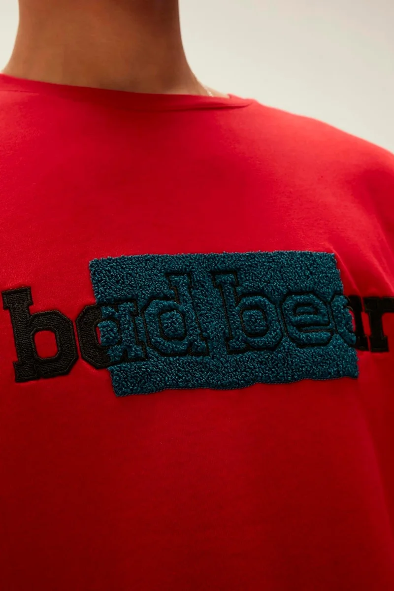 باد بير Taped T-Shirt Crimson Red Red Printed Men's T-Shirt
