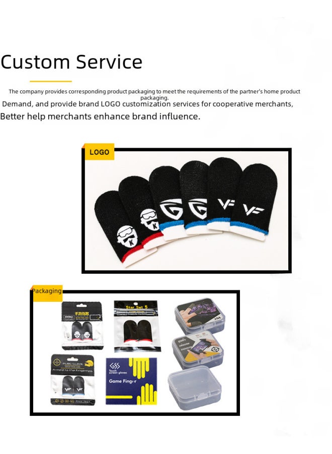 Generic Gaming Finger Sleeves Mobile Game Touch Screen Sweat Resistant Gloves 24 Needle Fiber For Pubg Other Games-Product Color:Silver Fiber Black Purple Edge/piece  - Image 5