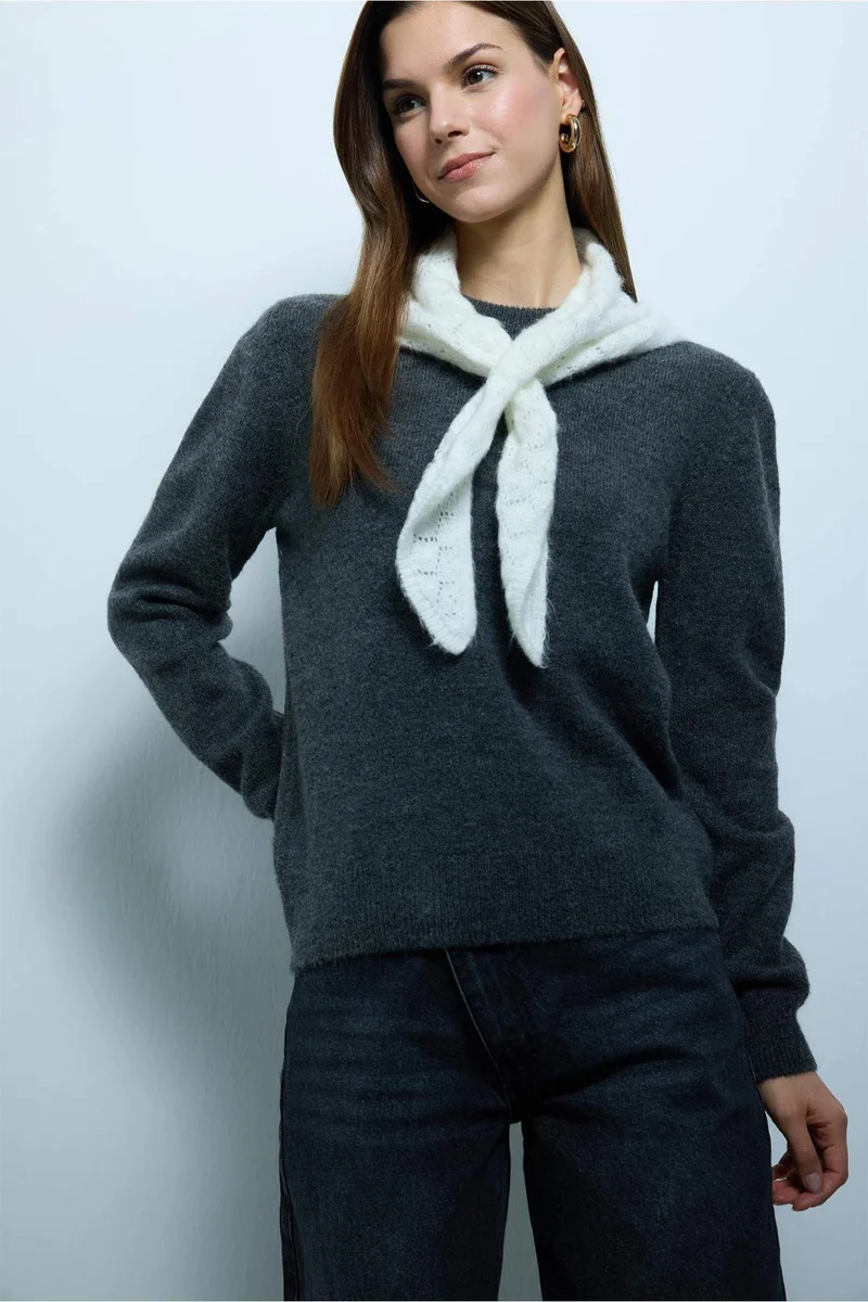 ديفاكتو Slim Fit Crew Neck Pullover