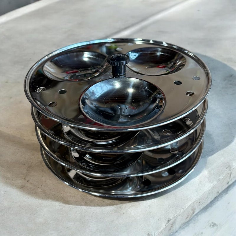 GBW Stainless Steel Idli Stand with 3x4 Plates Standard Size Outerlid Pressure Cooker Compatible - Image 1