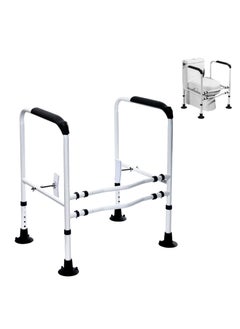 XiuWoo Upgraded Toilet Safety Rail Sturdy & Adjustable Toilet Safety Frames for Elderly & Handicapped, Enhances Stability & Comfort with 4 Suction Pads & Rotatable Clip  - Image 1
