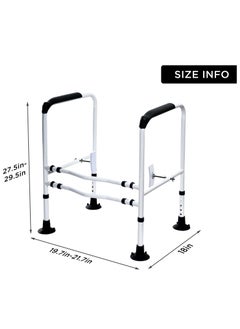 XiuWoo Upgraded Toilet Safety Rail Sturdy & Adjustable Toilet Safety Frames for Elderly & Handicapped, Enhances Stability & Comfort with 4 Suction Pads & Rotatable Clip  - Image 2