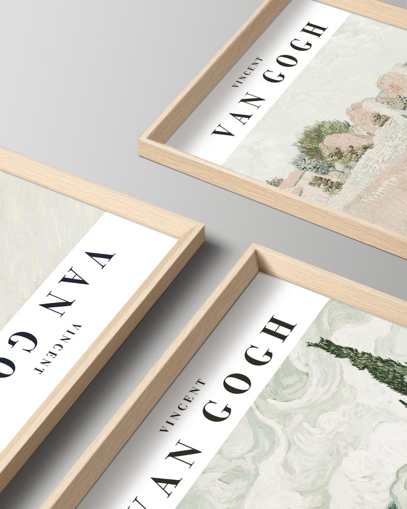 HesenDot Van Gogh High Framed Wall Art Set of 3, 12x16in Neutral Floral Canvas Prints, Abstract Landscape Artwork for Living Room Bedroom Gallery Office Home DÃ©cor - Image 2