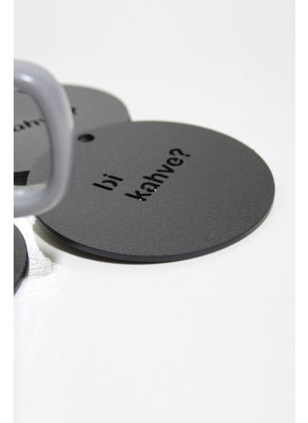 3Art Metal A Coffee? Written Metal Mug Coasters - Set of 3 Metal Coasters  - Image 4