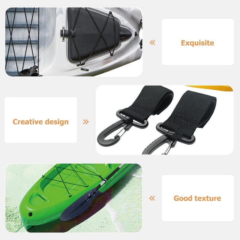 4pcs Adjustable Kayak Paddle Hook Buckles Paddle Holder Straps with Hook and Loop Fastener for Canoe and Kayak Fixing Outdoor Water Sports Accessories - Image 2