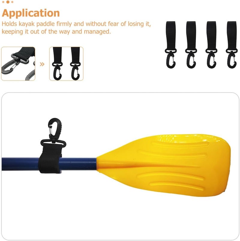 4pcs Adjustable Kayak Paddle Hook Buckles Paddle Holder Straps with Hook and Loop Fastener for Canoe and Kayak Fixing Outdoor Water Sports Accessories - Image 5