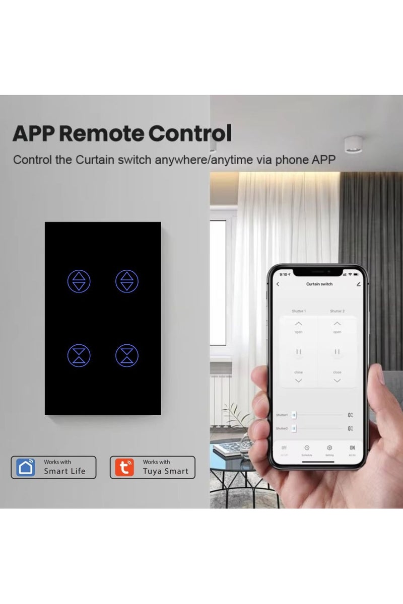 تويا مفتاح شاتر-ستاره تويا الذكي، مفاتيح لمس, يعمل بالواي فاي 2.4 جيجا هرتز، يجب توافرسلك ارضي مع السلك الحي، التحكم عن بعد Smart Life/Tuya App، مساعدة Alexa/Google (2 خط) - Image 4