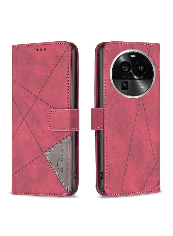 S-TOP Case For OPPO Find X6 Pro 5G Magnetic Buckle Rhombus Texture Leather Phone Case - Image 1