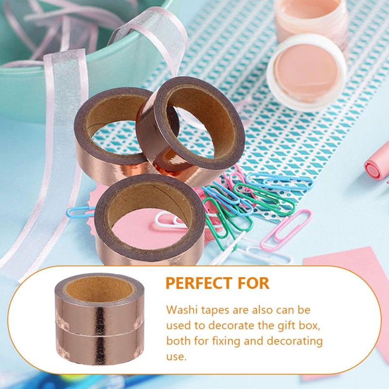 Metallic Rose Gold Washi Tape 2 Rolls Self-Adhesive Decorative Scrapbooking Tape for DIY Crafts and Wrapping - Image 5