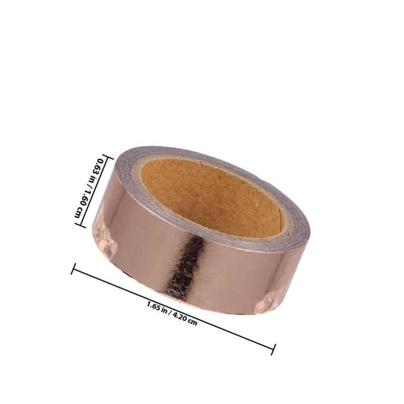 Metallic Rose Gold Washi Tape 2 Rolls Self-Adhesive Decorative Scrapbooking Tape for DIY Crafts and Wrapping - Image 2