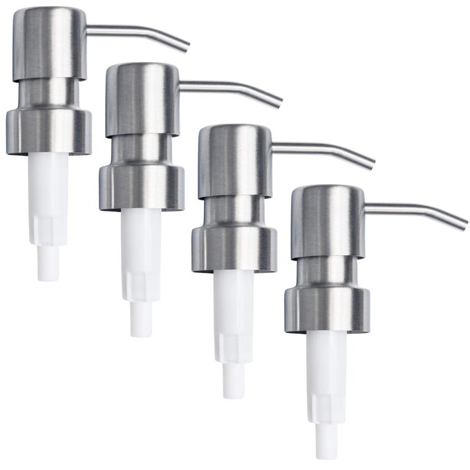 BATHROOM COUNTERTOP SOAP DISPENSERS BRUSHED NICKEL 4 PACK