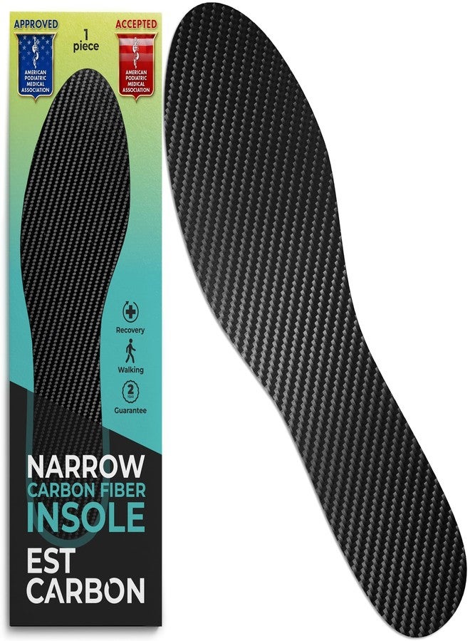 EstCarbon - Carbon Fiber Insole - 1 pc, Women 7 - Womens Carbon Fiber Shoe Insert - Stiff Foot Plate - Turf Toe Orthotic - Rigid Sole for Hallux Rigidus, Mortons Extension - Sneaker Support - Image 1