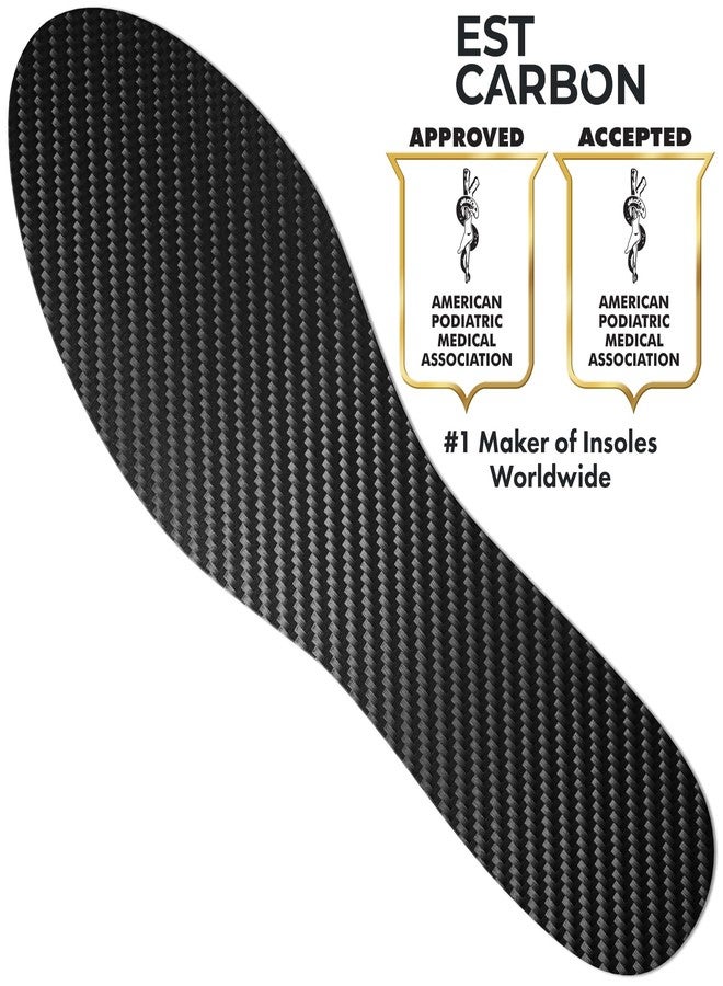 EstCarbon - Carbon Fiber Insole - 1 pc, Women 7 - Womens Carbon Fiber Shoe Insert - Stiff Foot Plate - Turf Toe Orthotic - Rigid Sole for Hallux Rigidus, Mortons Extension - Sneaker Support - Image 2