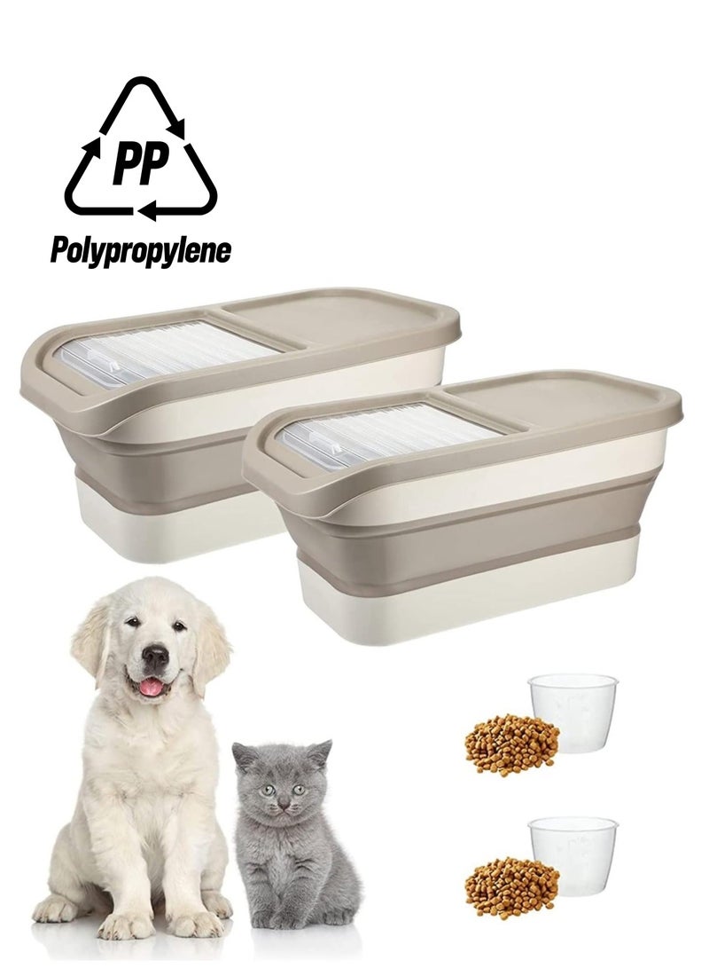 2 Pack Multipurpose Collapsible Pet Food Storage Containers with Lids 22 LB Food Storage Container for Pet Cat Puppy Treats Dry Rice Cereal Flour Kitchen - Image 1