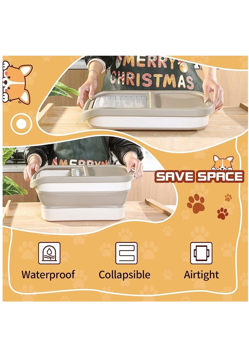 2 Pack Multipurpose Collapsible Pet Food Storage Containers with Lids 22 LB Food Storage Container for Pet Cat Puppy Treats Dry Rice Cereal Flour Kitchen - Image 4