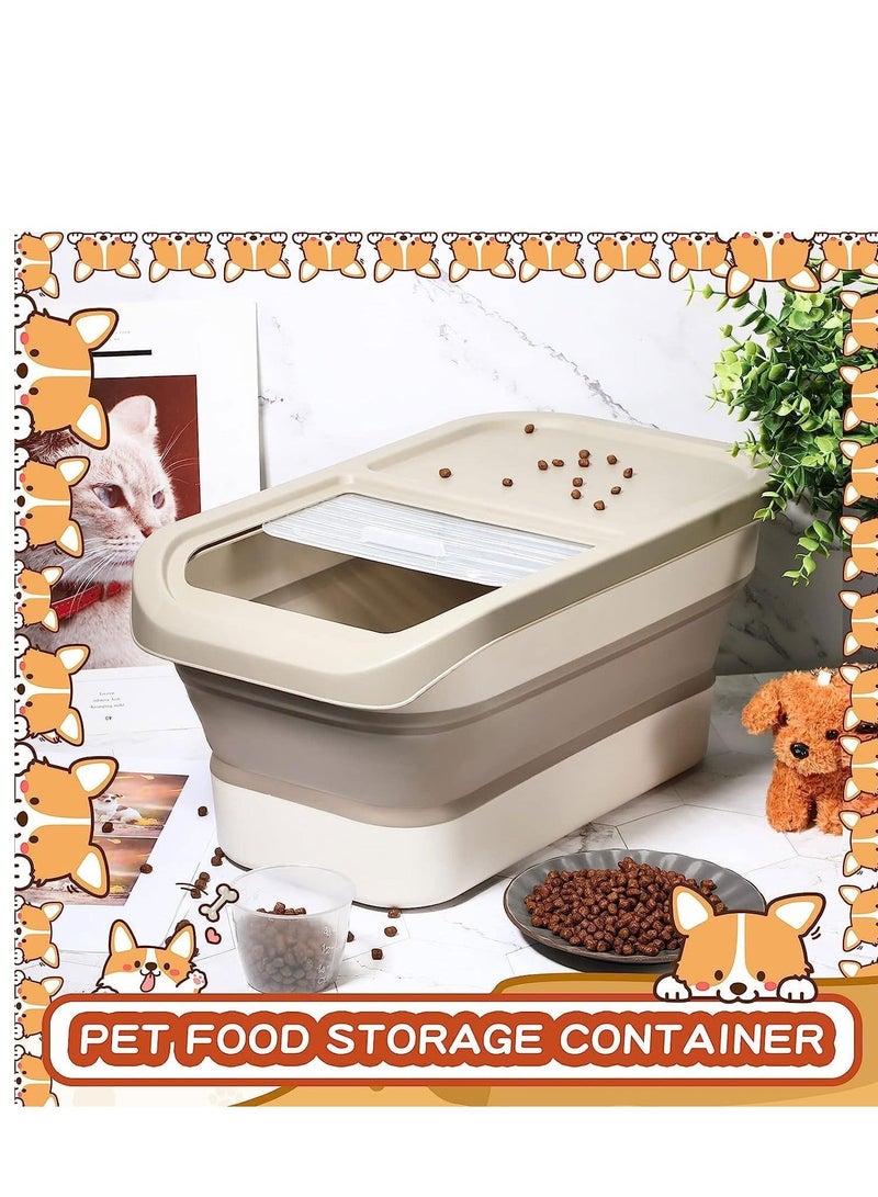 2 Pack Multipurpose Collapsible Pet Food Storage Containers with Lids 22 LB Food Storage Container for Pet Cat Puppy Treats Dry Rice Cereal Flour Kitchen - Image 3