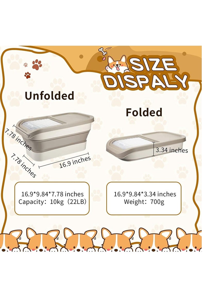 2 Pack Multipurpose Collapsible Pet Food Storage Containers with Lids 22 LB Food Storage Container for Pet Cat Puppy Treats Dry Rice Cereal Flour Kitchen - Image 2