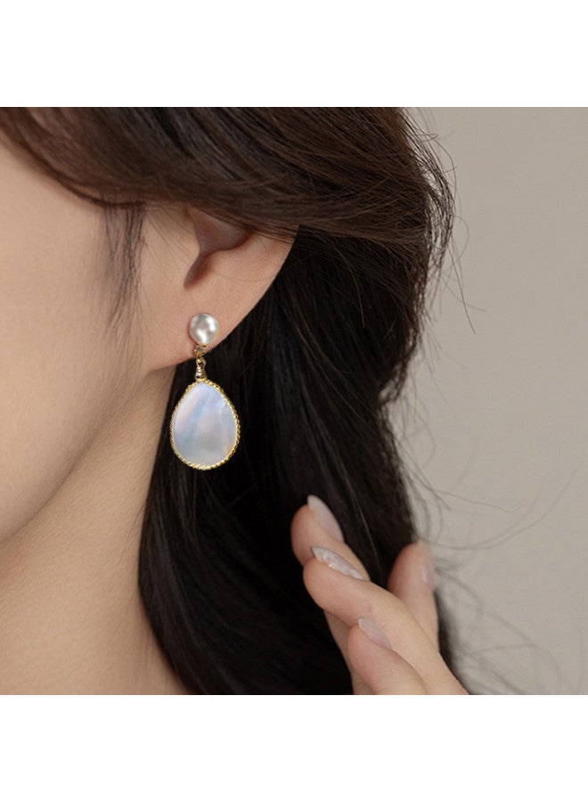 pincai Earrings Studs Women Natural Freshwater Oval Ear Accessories Retro Style Elegant High-end Sense Light Luxury Versatile Jewelry - Image 4