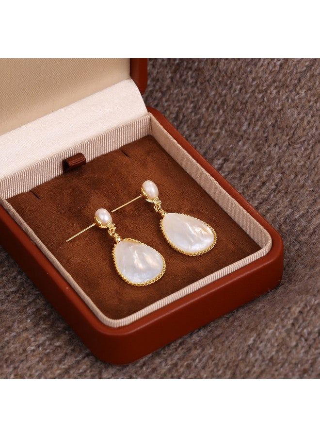 pincai Earrings Studs Women Natural Freshwater Oval Ear Accessories Retro Style Elegant High-end Sense Light Luxury Versatile Jewelry - Image 5