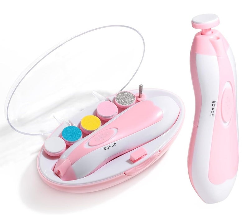 6-In-1 Electric Nail File Trimmer Tool Kit With LED Light For Children 155x86x52mm - Image 1