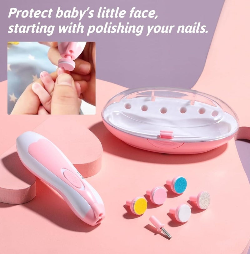 6-In-1 Electric Nail File Trimmer Tool Kit With LED Light For Children 155x86x52mm - Image 4
