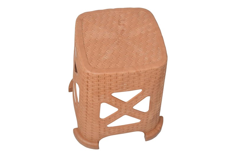 Prima Durable Moulded Plastic Rattan 1 Stool NonSlip Standard Size for Home Garden with high Load Capacity Set of 1 Sandalwood - Image 3