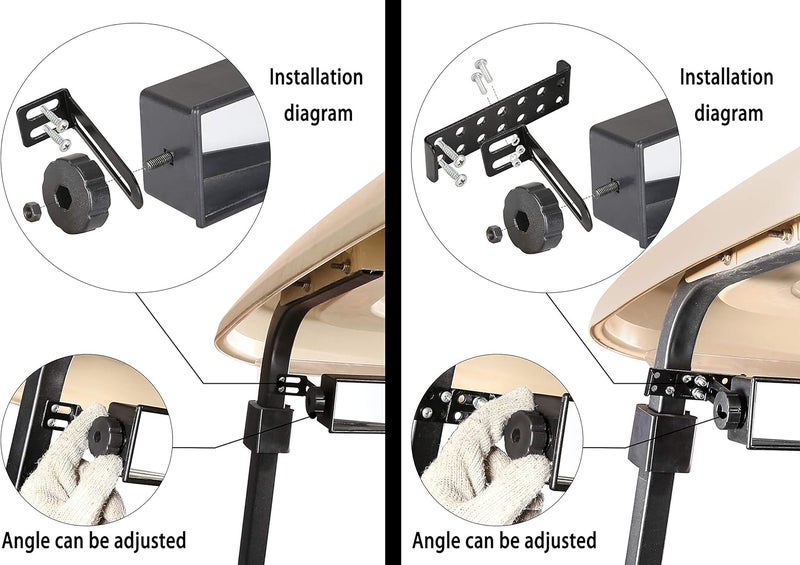 10L0L Universal Golf Cart 5 Panel Mirror for EZGO, Club Car, Wide Angle Rear View Blind Spot Wink Mirror, Compatible with Car SUV Van Truck, etc - Image 5