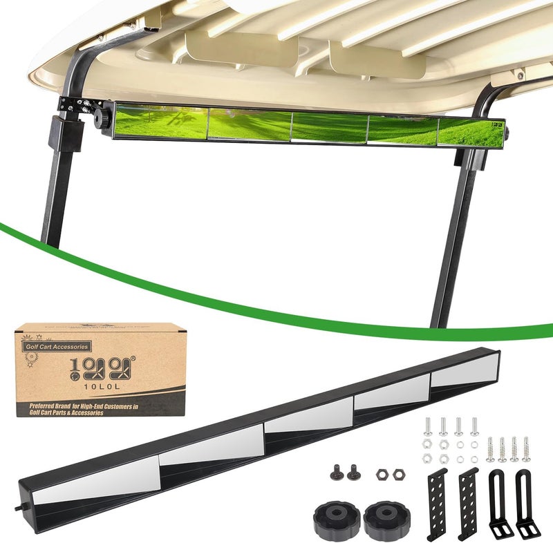 10L0L Universal Golf Cart 5 Panel Mirror for EZGO, Club Car, Wide Angle Rear View Blind Spot Wink Mirror, Compatible with Car SUV Van Truck, etc - Image 1