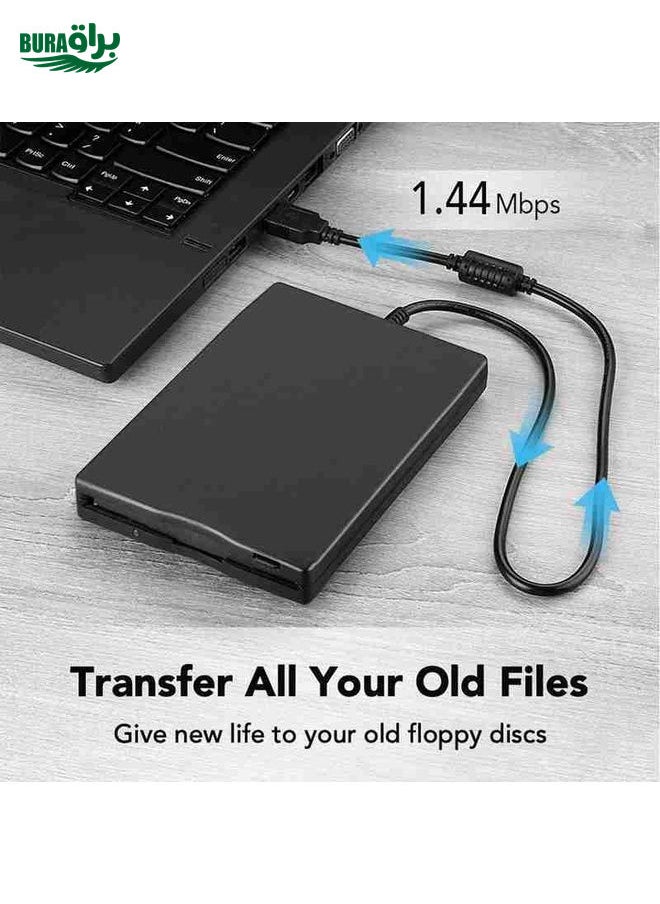 BURAQ - 3.5 Inch Portable Floppy Disk Drive 1.44MB External FDD Device - Image 1