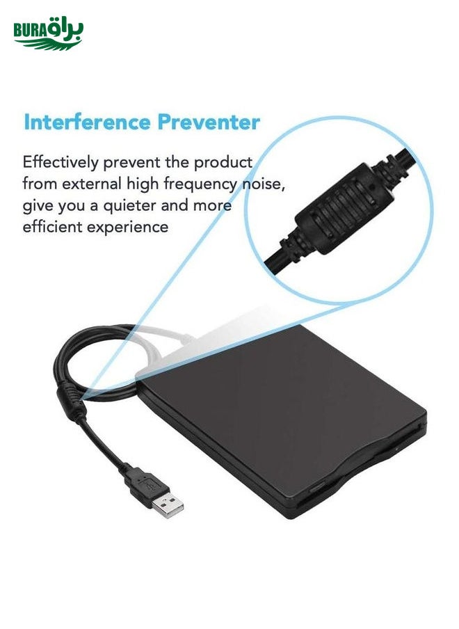 BURAQ - 3.5 Inch Portable Floppy Disk Drive 1.44MB External FDD Device - Image 1