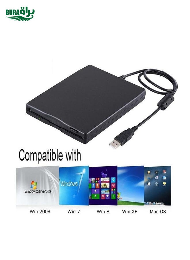 BURAQ - 3.5 Inch Portable Floppy Disk Drive 1.44MB External FDD Device - Image 1