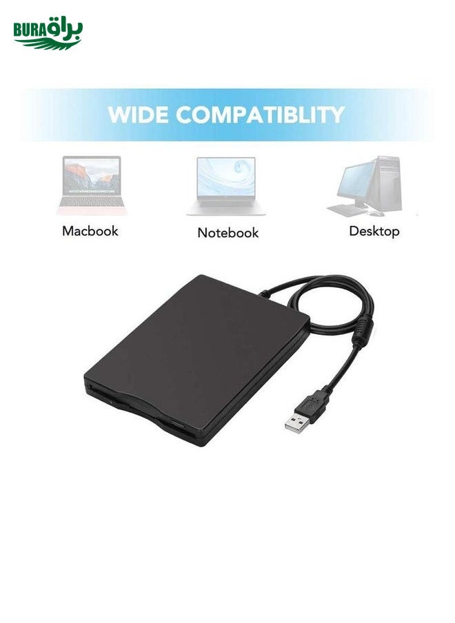 BURAQ - 3.5 Inch Portable Floppy Disk Drive 1.44MB External FDD Device - Image 1
