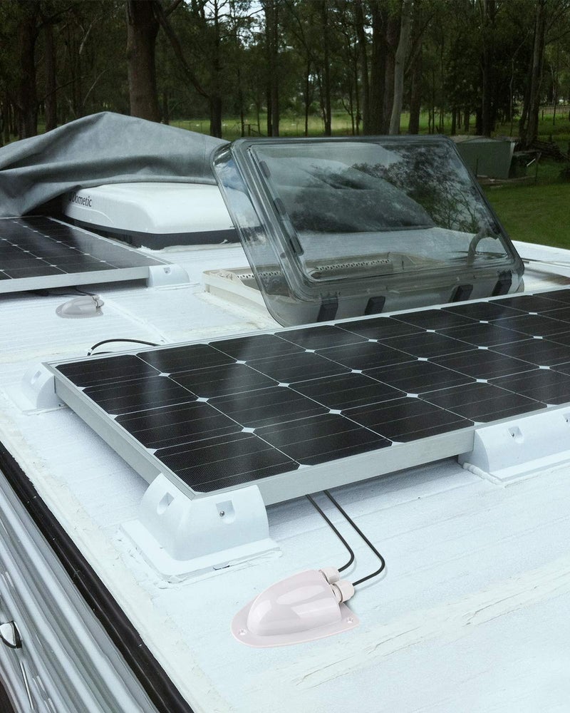 BougeRV White Solar Double Cable Entry Gland Box, RV roof Waterproof ABS Solar Entry housing for RVs, Boats, Yacht, Roofs（White） - Image 2