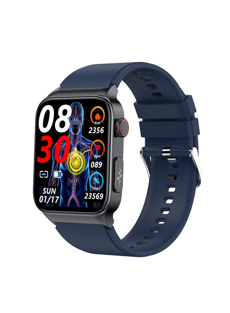 AROAQ Smart Watch, Fitness Tracker With Heart Rate Monitor, Blue Silicon Multifunctional Smart Watch, Waterproof Activity Tracker For Android And Ios Phones - Image 1