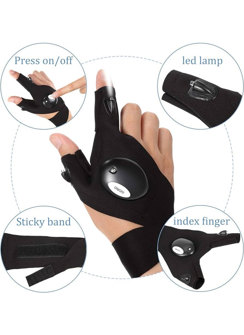 HVG TRADERS HVG TRADERS LED Flashlight Gloves Gifts for Men Light Fingerless Outdoor Fishing Gloves Tool Gadgets Gifts for Repairing Working Hand Gloves Light  - Image 5