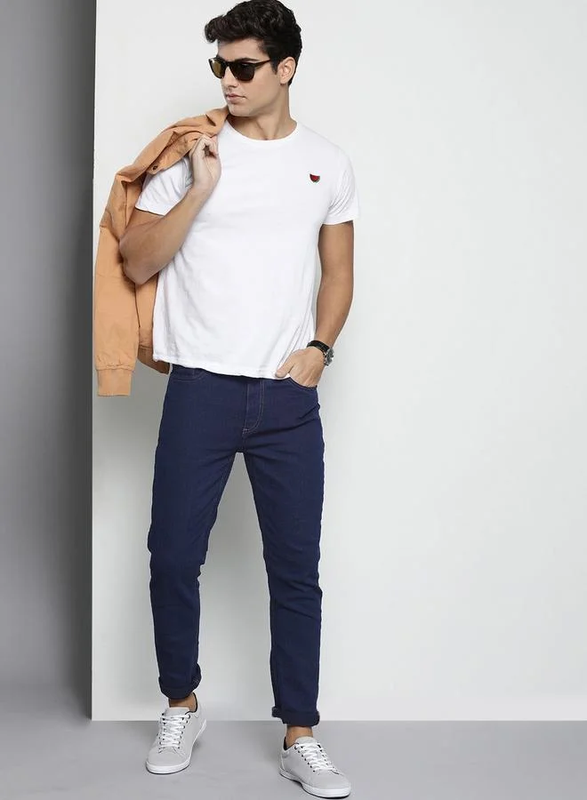 The Indian Garage Co The Indian Garage Co Men Blue Mid Rise Slim Fit Jeans