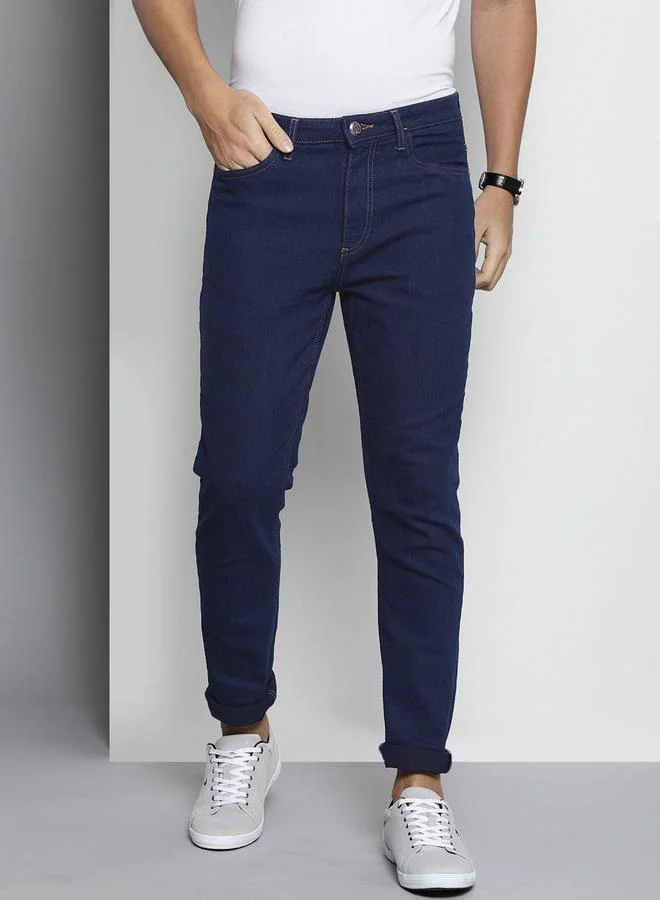 The Indian Garage Co The Indian Garage Co Men Blue Mid Rise Slim Fit Jeans