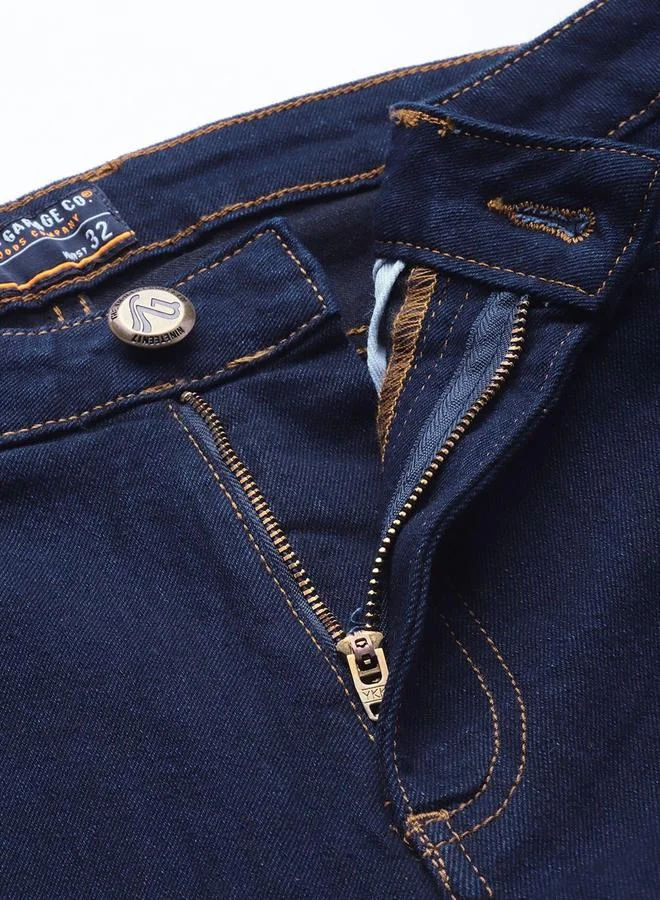 The Indian Garage Co The Indian Garage Co Men Blue Mid Rise Slim Fit Jeans