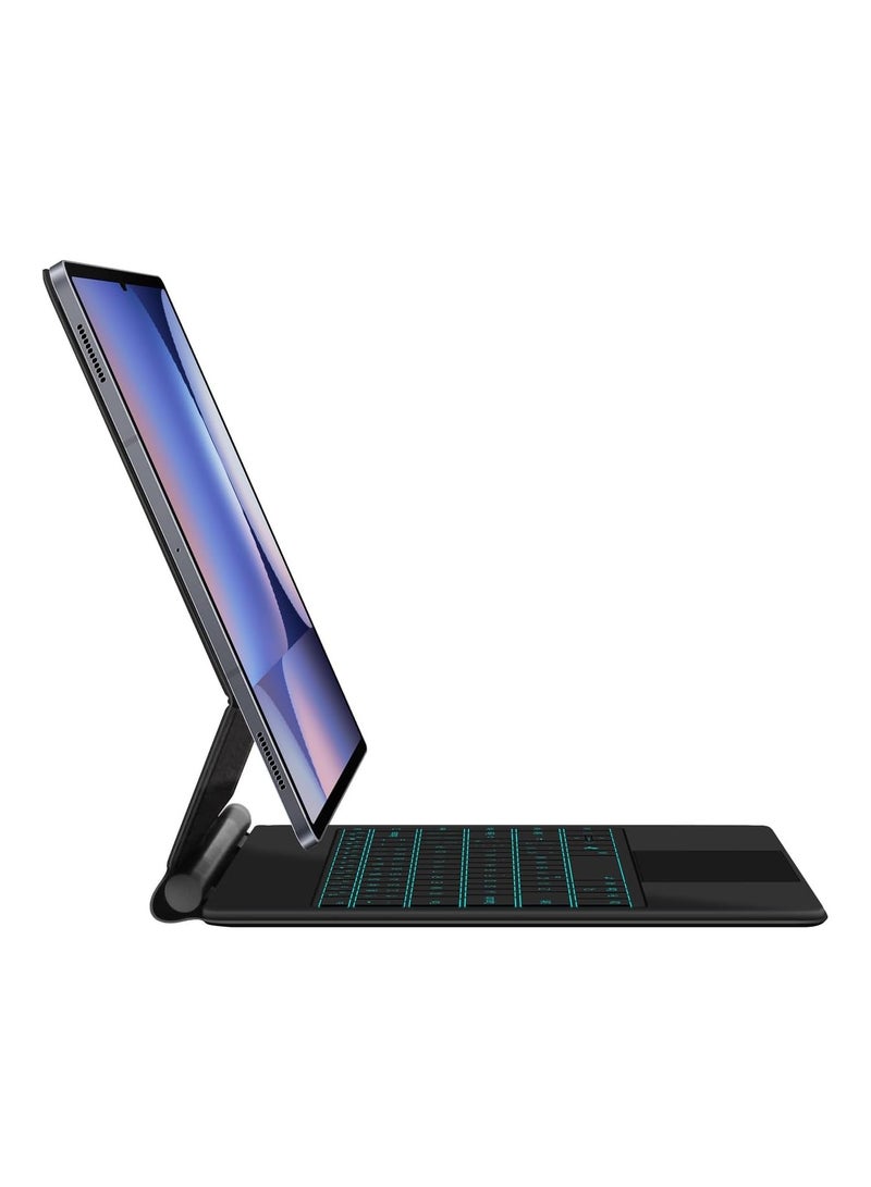 حافظة لوحة مفاتيح ذكية سحرية بلوتوث متوافقة مع جهاز سامسونغ جالاكسي تاب S10 FE بلس 13.1 بوصة 2025 (SM-X620/X626B) مع لوحة تتبع ولوحة مفاتيح مضيئة RGB - Image 4